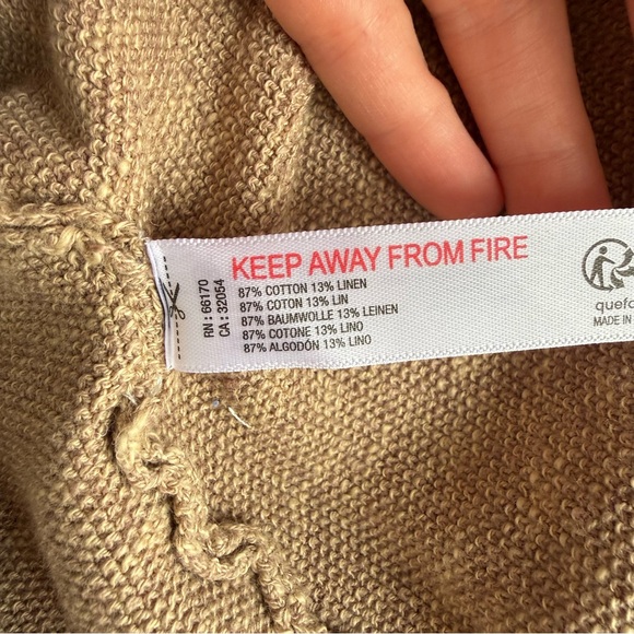 Free People Free-est Audrina Cotton-Linen Sweater Maci Dress Brown Sand - Picture 9 of 9